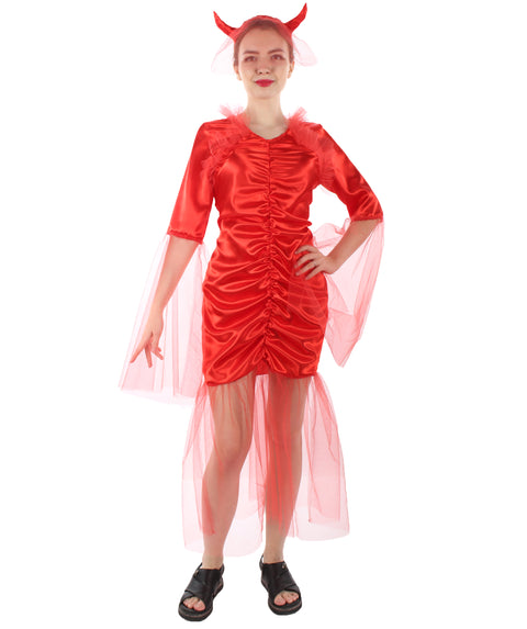 Adult Women's Devilish Devil Bride Costume | Red Halloween Costume