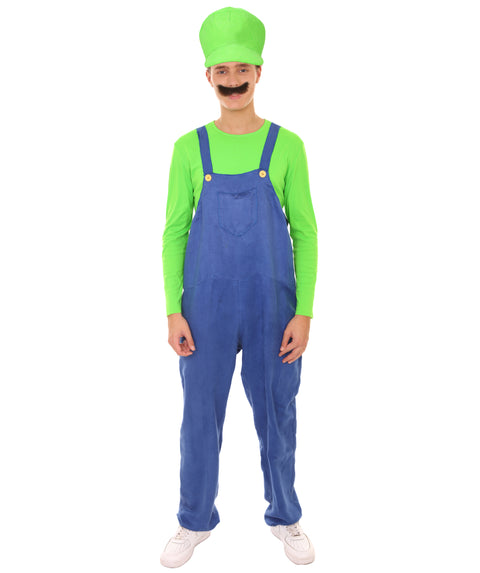 Adult Men's 80'S Plumber Costume | Green Halloween Costume