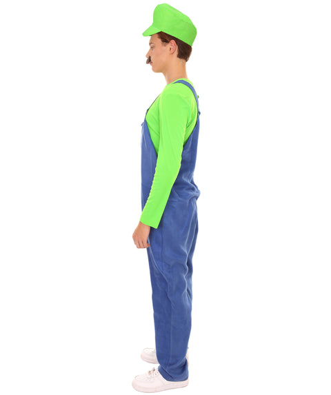 Adult Men's 80'S Plumber Costume | Green Halloween Costume