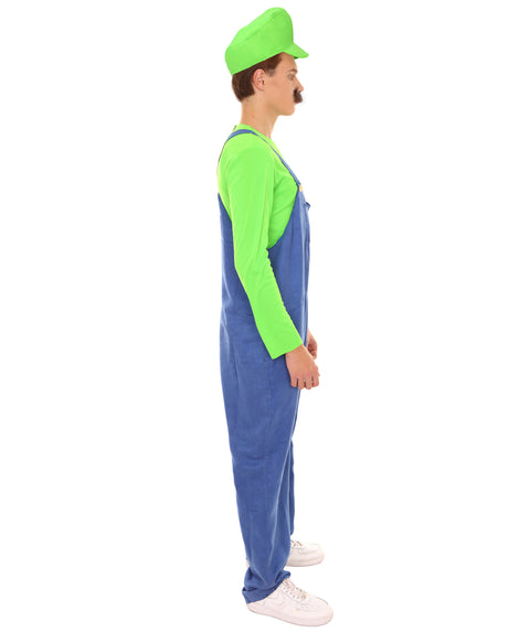 Adult Men's 80'S Plumber Costume | Green Halloween Costume