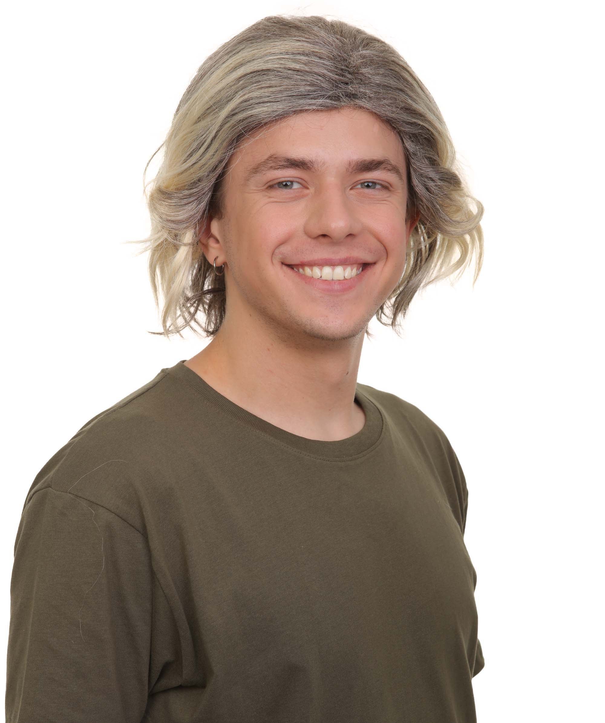 Adult Men's Dirty Grey Blonde Australian Rapper Singer Wavy Laroi Wig ...