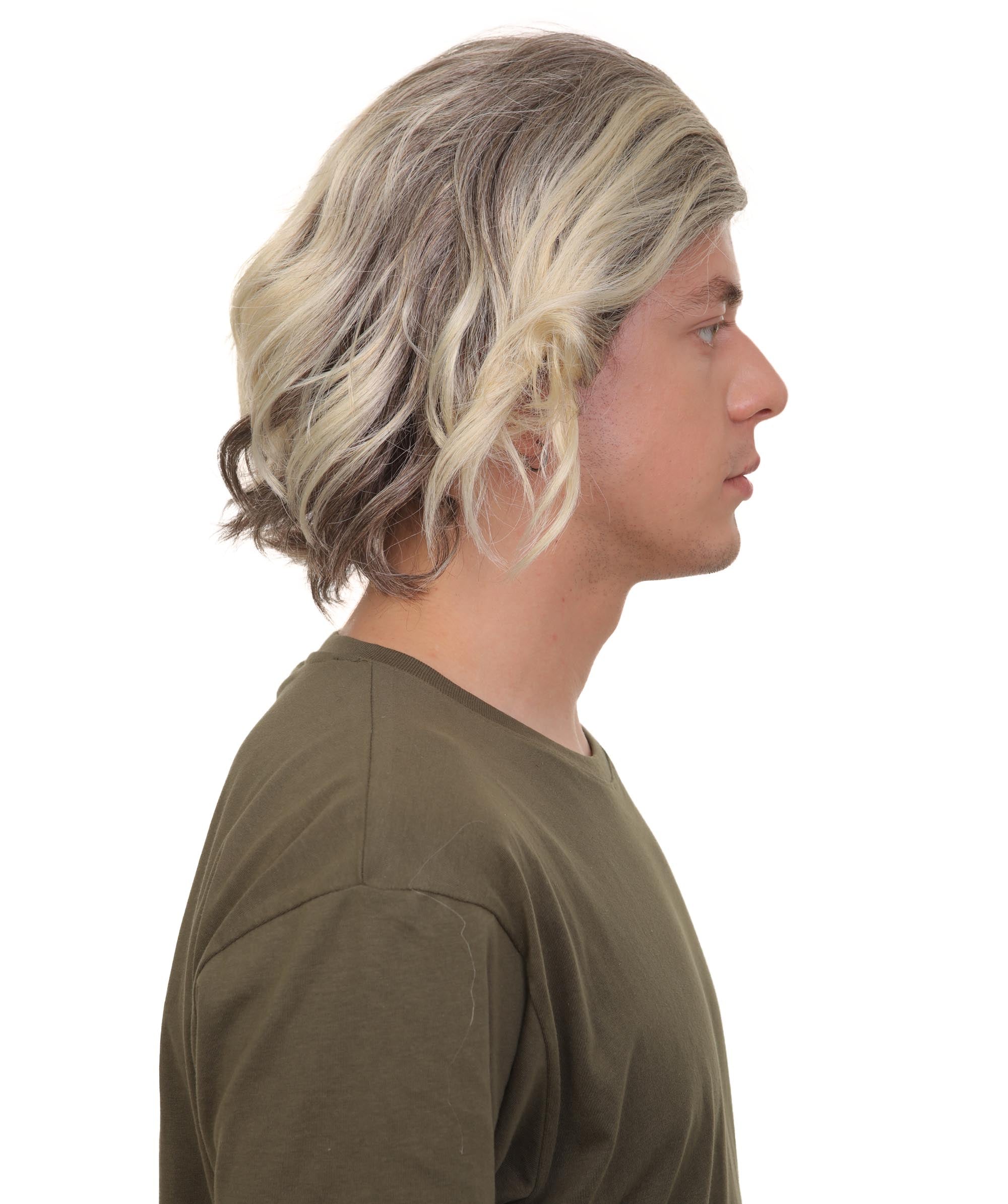 Adult Men's Dirty Grey Blonde Australian Rapper Singer Wavy Laroi Wig ...