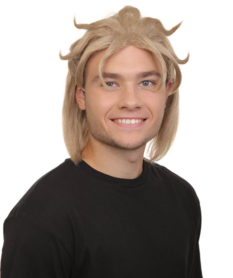 Adult Unisex Anime Role-playing Game Light-blonde Wig with Ponytail