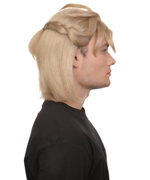 Adult Unisex Anime Role-playing Game Light-blonde Wig with Ponytail