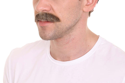 Men's Human Hair Mustache | Facial Hairstyles Multiple Colors Option | HPO