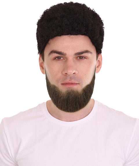 HPO Men's Spade Synthetic Hair Full Beard | Facial Hair | Mixed Grey Brown
