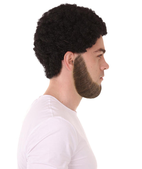 HPO Men's Spade Synthetic Hair Full Beard | Facial Hair | Mixed Grey Brown