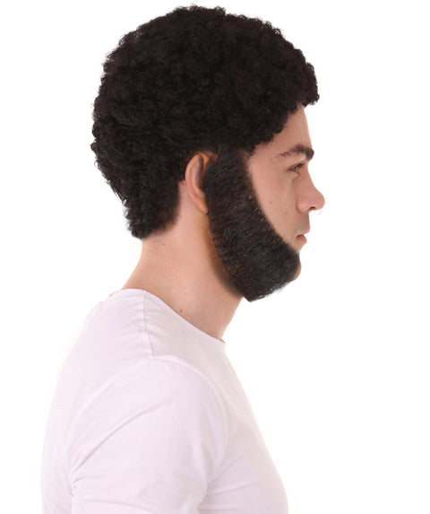 HPO Men's Mutton Chops Side Burns | Human Facial Hair | Black Color