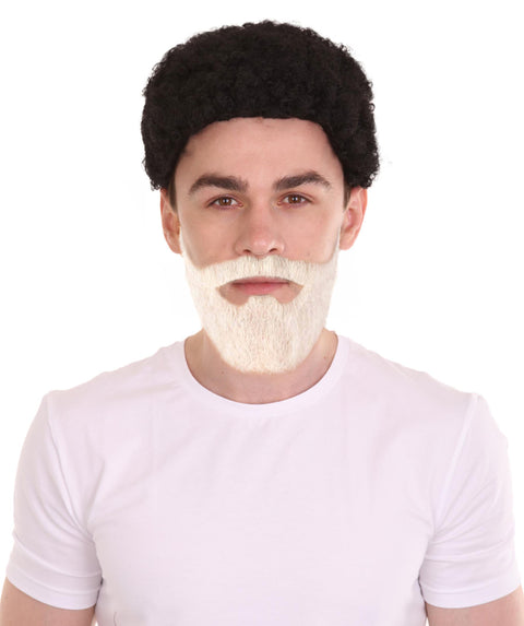 HPO Men's Synthetic Hair Black Beard Cosplay Facial Hair Multiple Color Options