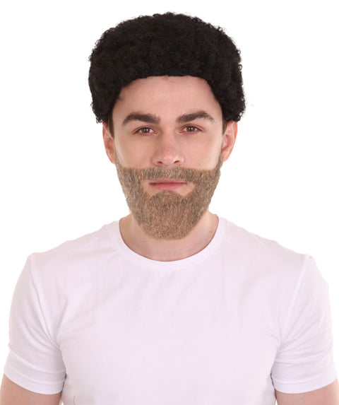 HPO Men's Synthetic Hair Black Beard Cosplay Facial Hair Multiple Color Options