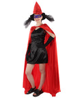 Adult Women Vampire Cape Costume | Red & Black Halloween Costume