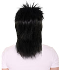 Men Rock and Roll Black Full Rave Wig Hair Halloween Cosplay Party | Premium Breathable Capless Cap