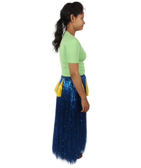 HPO Adult Unisex Hawaiian Tinsel Hula Grass Skirt Costume for Luau | Multiple Size & Color Options | Flame-retardant Synthetic Materials