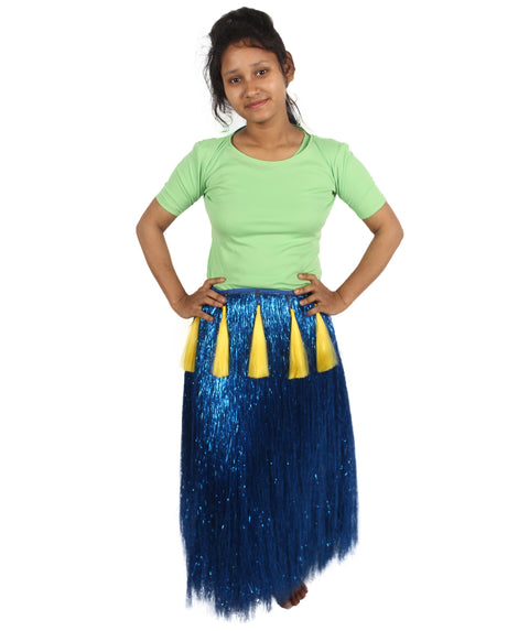 HPO Adult Unisex Hawaiian Tinsel Hula Grass Skirt Costume for Luau | Multiple Size & Color Options | Flame-retardant Synthetic Materials