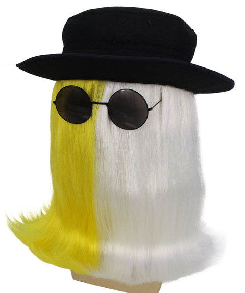 HPO |  Cousin Creature Costume Wig | Shoulder Length Wig with Hat and Glasses, Halloween Wig