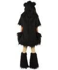 Black Bear Costume with Boots and Paw Gloves (Bundle) - Long Synthetic Fibe.