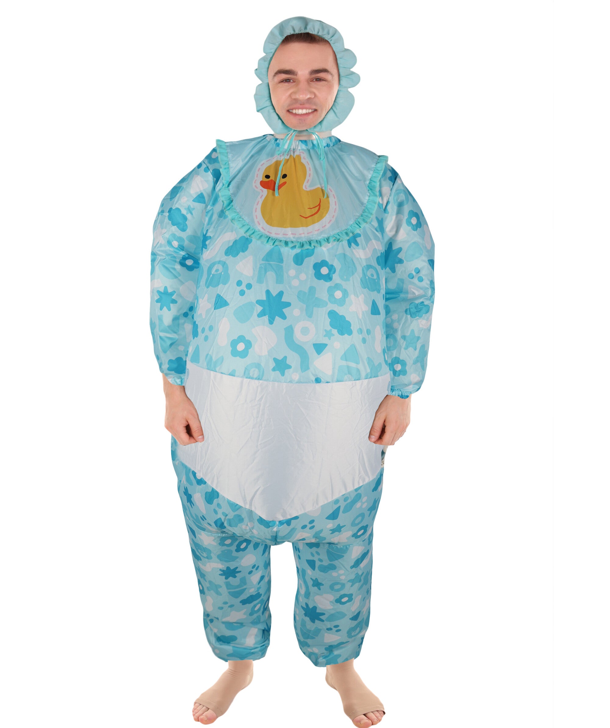 HPO Adult Blue and White Printed Inflatable Costume | Funny Oversized ...