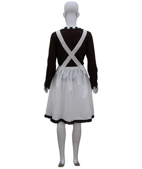 Adult Women's Oompa Loompa Fancy Dress Costume | Black & Silver Cosplay Costume