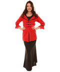 Adult Women's Vampire Costume | Black & Red Halloween Costume
