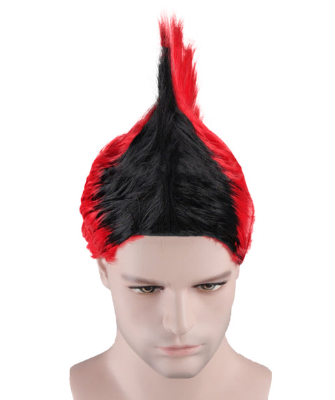 black and red mohawk wig