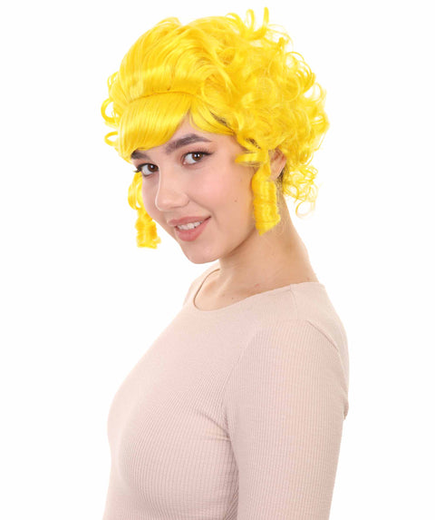 Yellow Colonial Historical Curly Cosplay Wig