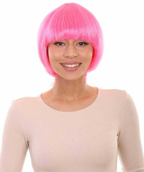 Neon Pink Bob Wig