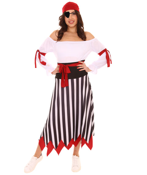Adult Women's Multicolor Pirate Costume | Halloween Costume.