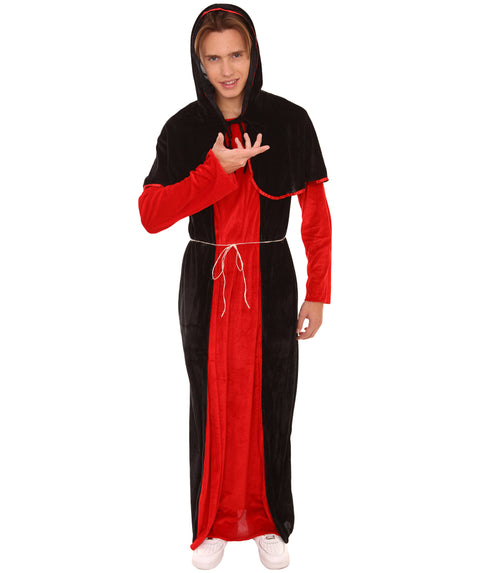 Adult Men's Scary Costume | Devil Red and Black Robe Halloween Costume