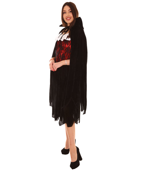 Adult Women's Victorian Vampire Costume | Black Halloween Costume
