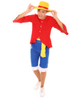 Adult Men's Pirate Shirt Costume | Red  Halloween Costume