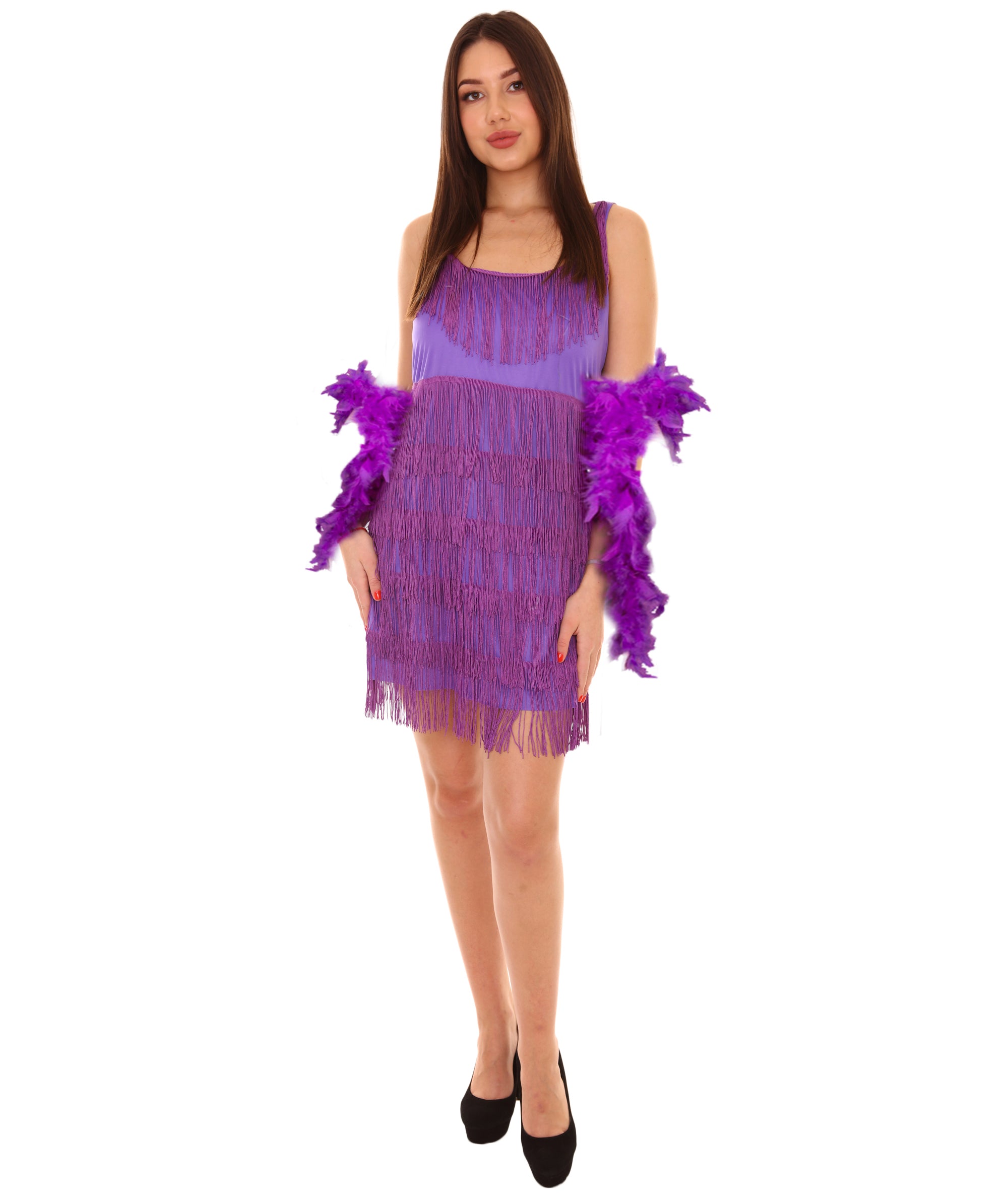 Adult Women's 20'S Fringe Flapper Costume | Purple Cosplay Costume - M Adult Women's 20'S Fringe Flapper Costume | Purple Cosplay Costume - M