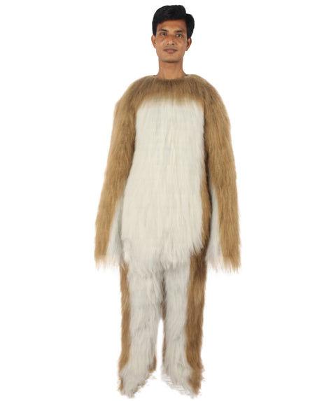 HPO White and Brown Rabbit Costume  - Long Synthetic Fibers