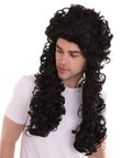 Pirate Captain Long Curly Wig | Black Pirate Wigs