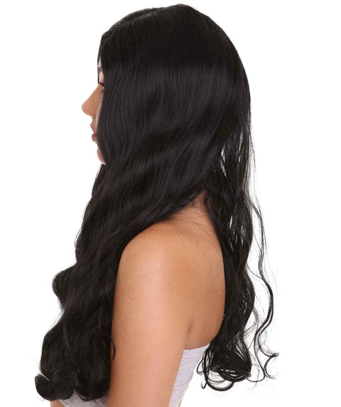 Nunique Adult Women's 24" In. Legal Professional Inspired Wig - Long Length Jet Black Straight Hair - Lace Front Heat Resistant Fibers | Nunique
