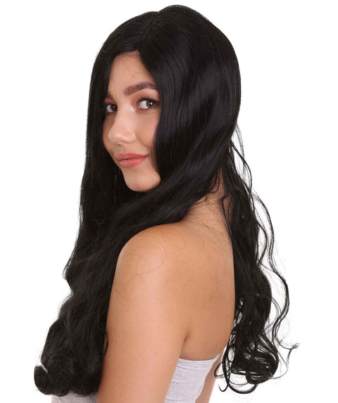 Nunique Adult Women's 24" In. Legal Professional Inspired Wig - Long Length Jet Black Straight Hair - Lace Front Heat Resistant Fibers | Nunique