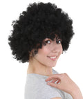 Womens Black Afro Wig | Jumbo Super Size Cosplay Halloween Wig | Premium Breathable Capless Cap