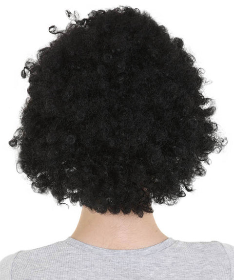 Womens Black Afro Wig | Jumbo Super Size Cosplay Halloween Wig | Premium Breathable Capless Cap