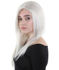 Womens Long Grey Wig | Dolly Fancy Wig | Premium Breathable Capless Cap
