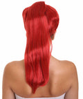 Womens Medium Length Magenta Straight Pony Tail Cosplay Wig | Premium Breathable Capless Cap