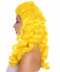 Women's Long Length Side Part Yellow Wavy Cosplay Wig | Premium Breathable Capless Cap