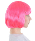 Womens Pink Lady Bob Wig | Modern Bob Medium Cosplay Halloween Wig | Premium Breathable Capless Cap