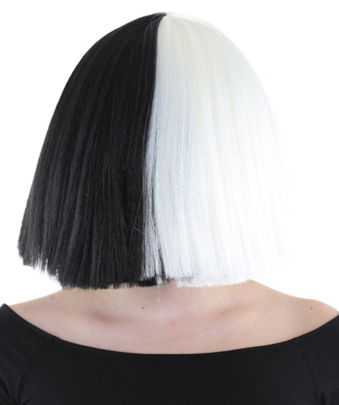 Black and White Split Dye Bob with Bangs | Multiple Color & Style Options | HPO