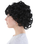 Womens Stylish Wig | Black Short Curly TV/Movie Wig | Premium Breathable Capless Cap