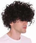 Purple Singer Wig | Black Curly Celebrity Halloween Wig