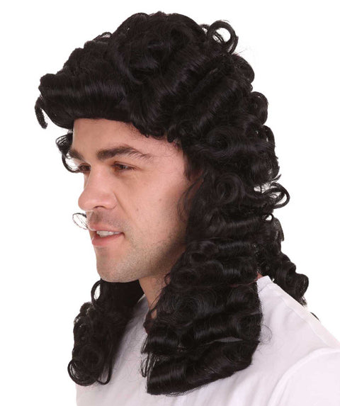Colonial Curly Black Historical Wig