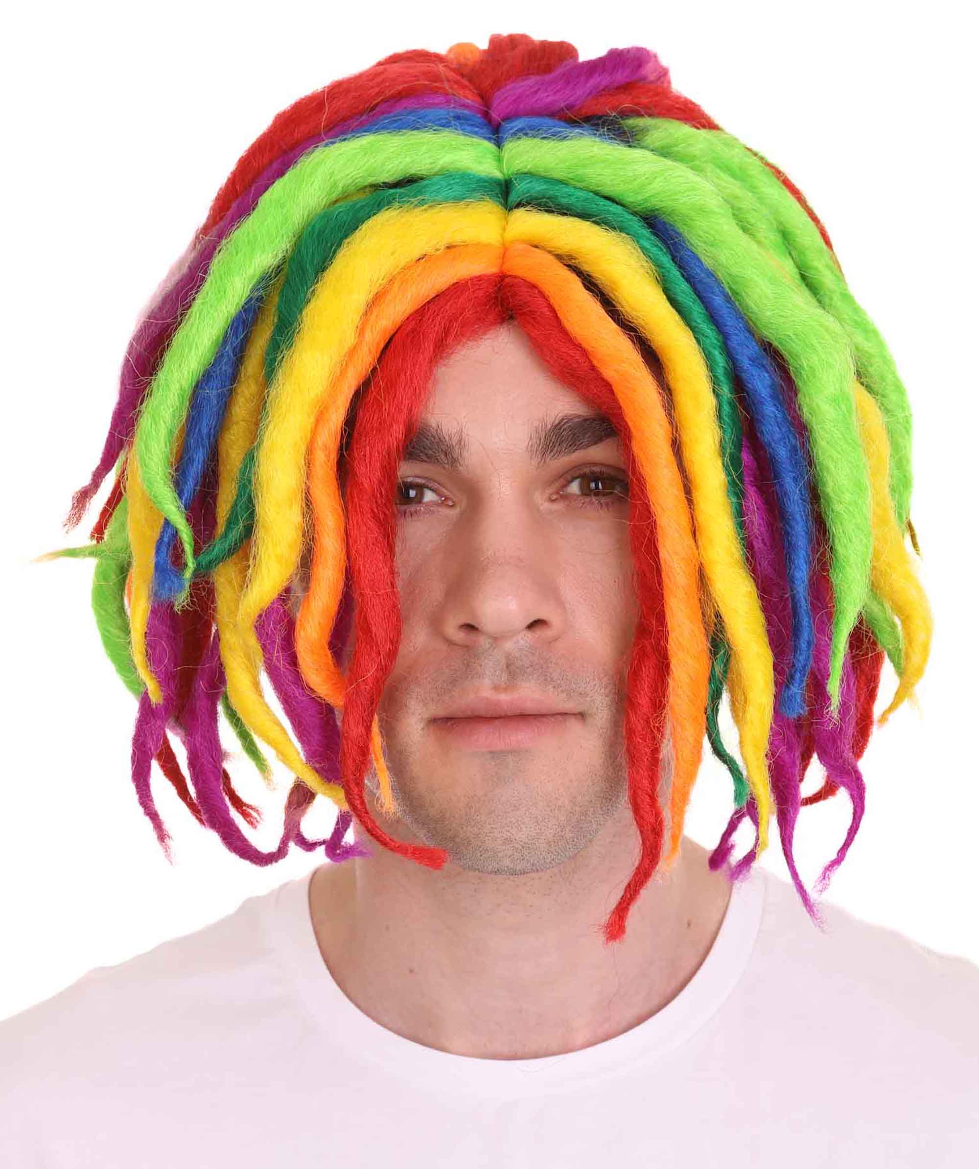 Rapper Rainbow Dreadlock Wig - HalloweenPartyOnline