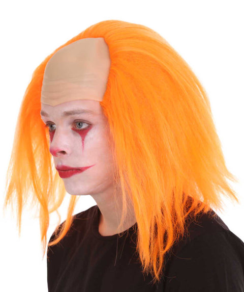 Horror Movie Scary Clown Half Bald Orange