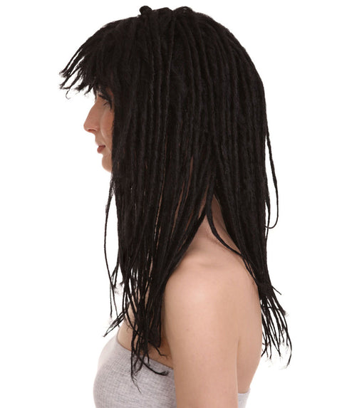 Long Black Dreadlock Womens Wig | Dramatical Cosplay Halloween Wig | Premium Breathable Capless Cap