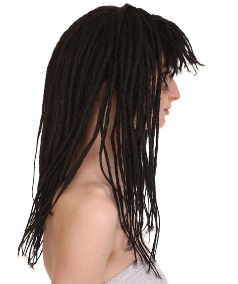 Long Black Dreadlock Womens Wig | Dramatical Cosplay Halloween Wig | Premium Breathable Capless Cap