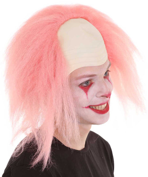 Horror Movie Scary Clown Half Bald Pink